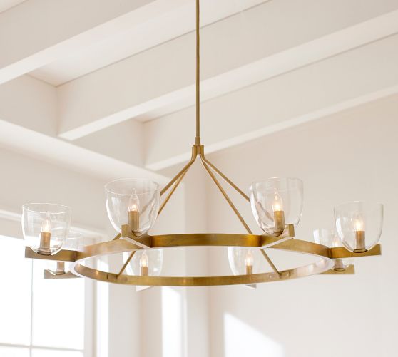 pottery barn gold pendant light