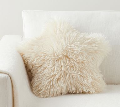 Luxe Faux Fur Star Shaped Pillow