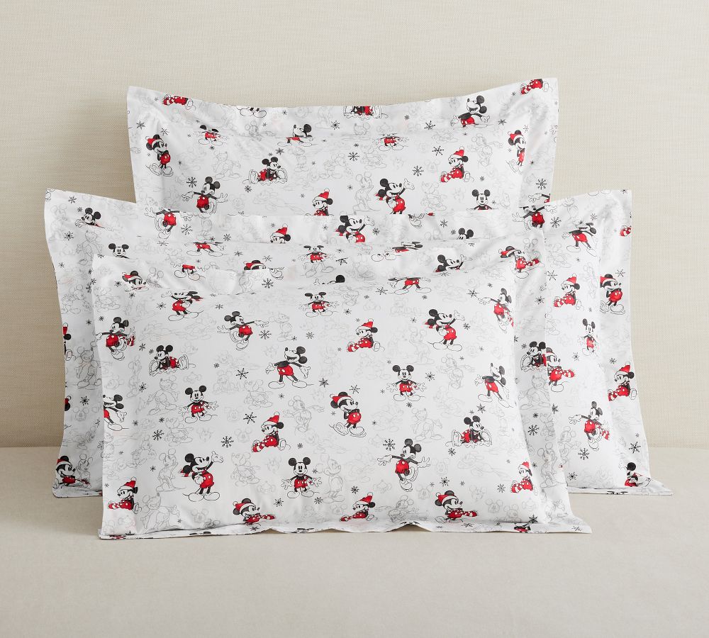 Disney Mickey Mouse Holiday Percale Shams Pottery Barn