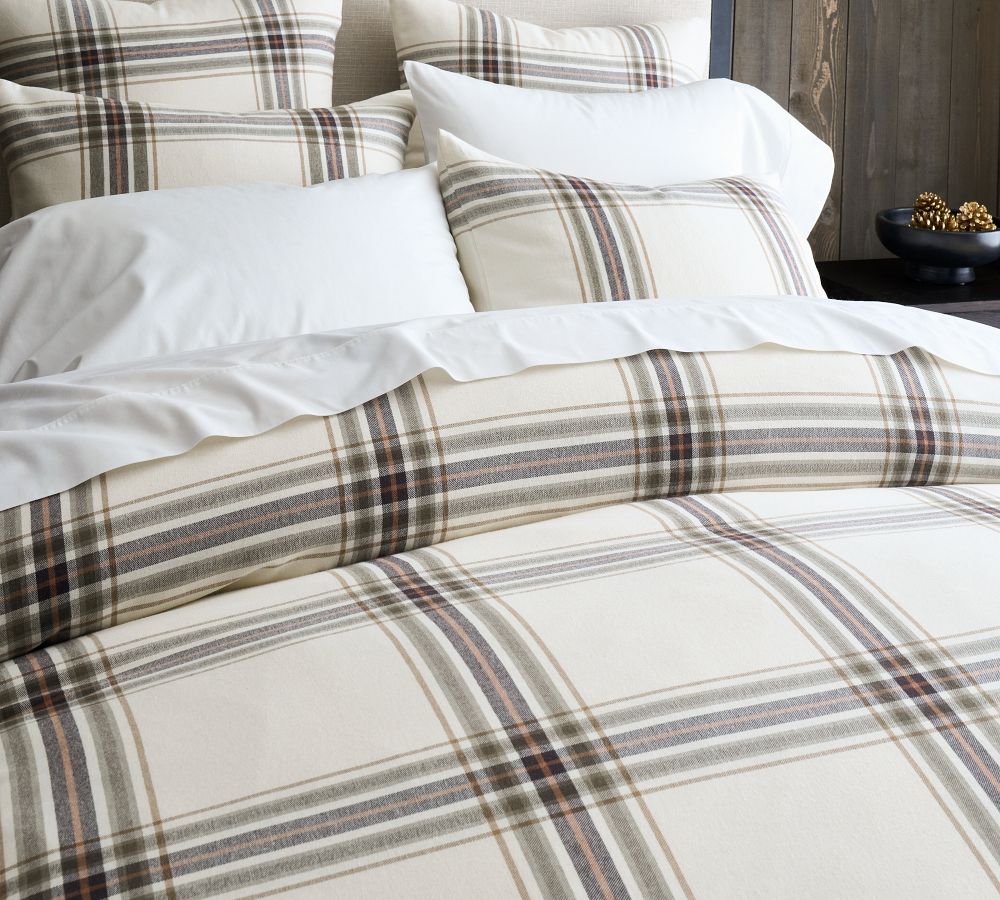 Logan Plaid Organic Cotton Flannel Sham Pottery Barn