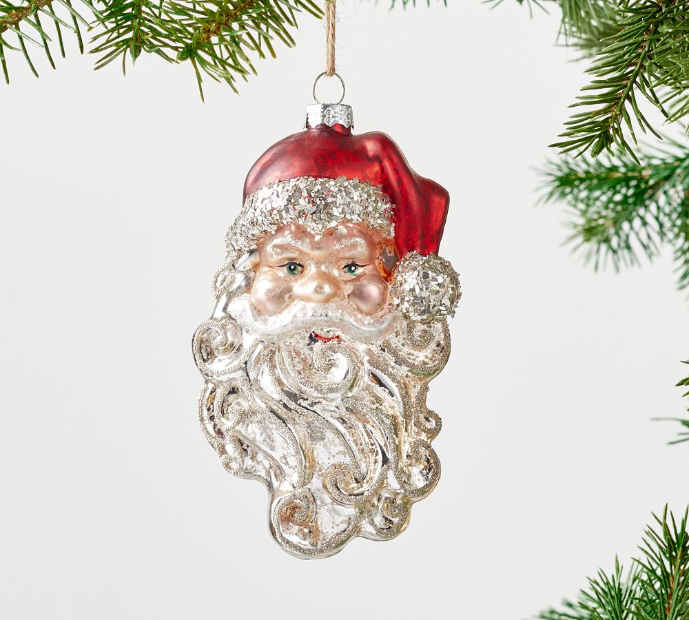 Mercury Santa with Tree Christmas Ornament | Pottery Barn