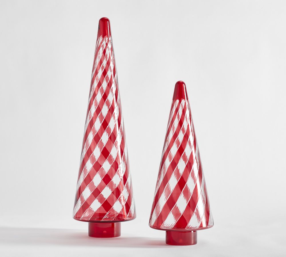 Candy Striped Glass Tree Cloches | Pottery Barn