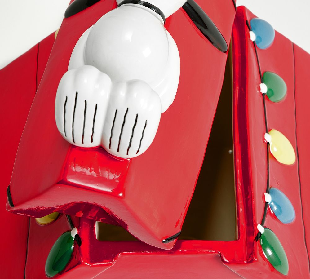 Peanuts™ Snoopy™ Holiday House Stoneware Cookie Jar | Pottery Barn