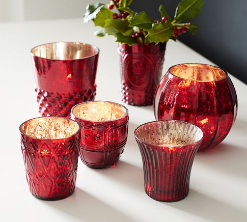 Eclectic Mercury Votive Holders - Set of 6 - Silver | Candle Holder ...