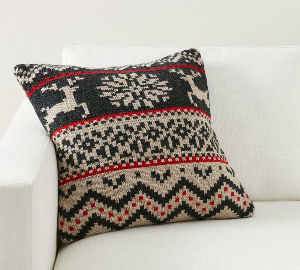 Oscar Fair Isle Sweater Pillow Cover Pottery Barn