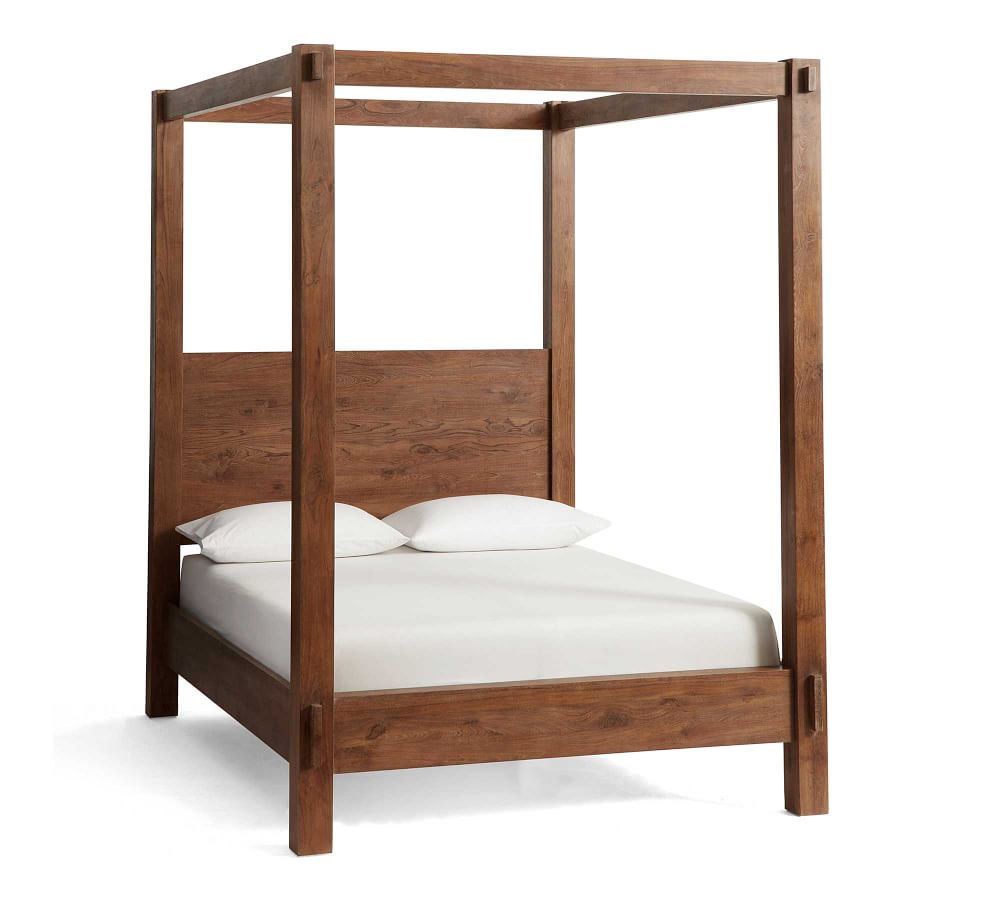 Menlo Reclaimed Teak Canopy Bed | Pottery Barn