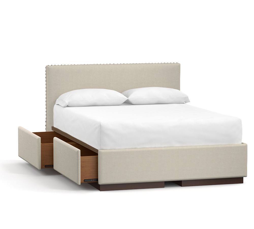 Raleigh Square Upholstered Low Platform Bed