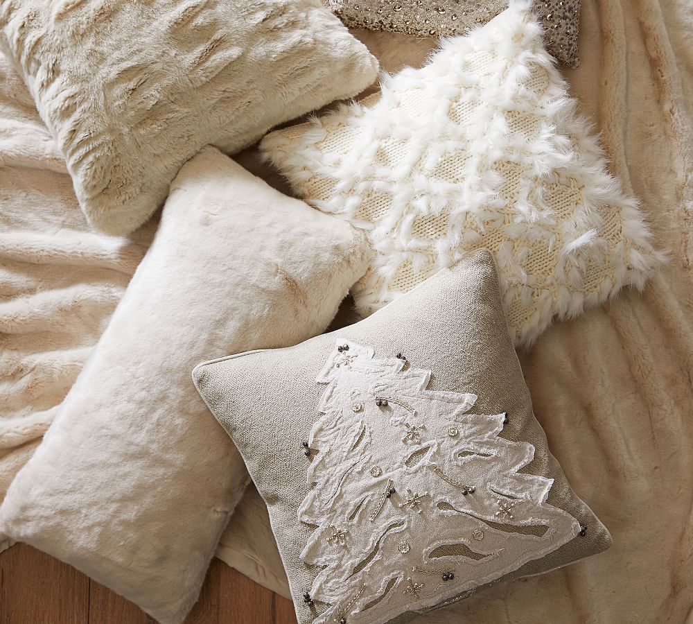Embellished Sparkle Tree Decorative Pillow Cover Pottery Barn