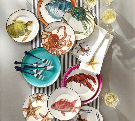 Long New Details about   Coastal Melamine Server Tray Happy Hour Beach Dogs with Cocktails 20in 