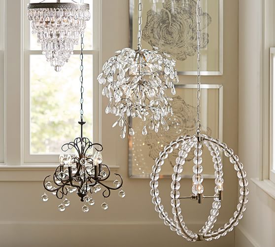 Pottery Barn Bella SMALL Leaf REPLACEMENT Crystal NEW Chandelier Pendant 