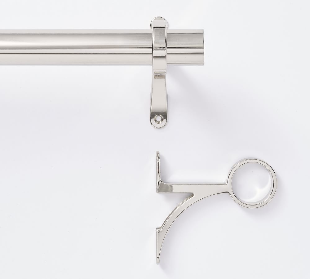 Polished Nickel Curtain Rod Bracket Pottery Barn