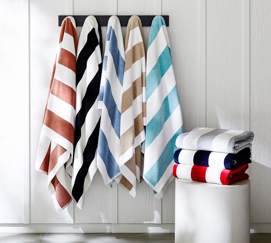 Handcrafted Fast Drying Organic Cotton Striped Pario Beach Towel Throw Blanket 