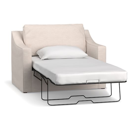 slipcovered sleeper chair