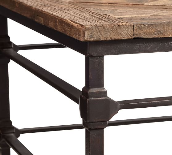 iron and wood side table