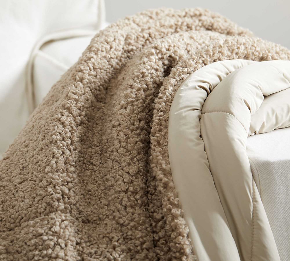 Sport Luxe Cozy Teddy Faux Fur Oversized Throws Pottery Barn