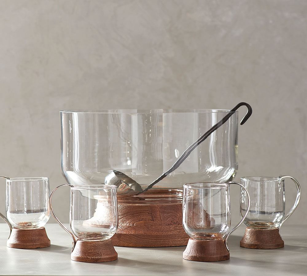 Wood & Glass Drink Of The Season, Set Of 4 Pottery Barn