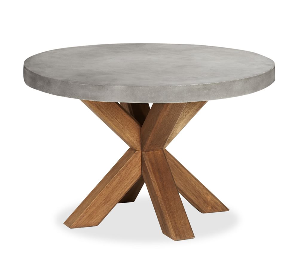 Abbott Indoor/Outdoor 48" Concrete & FSC® Acacia Round Dining Table
