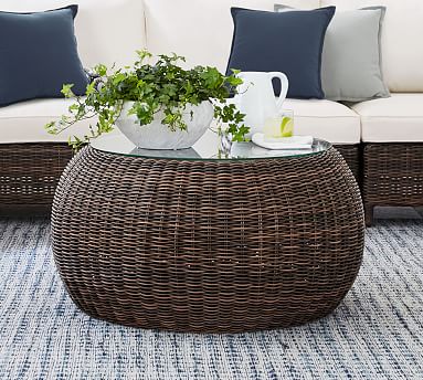 all weather wicker side table