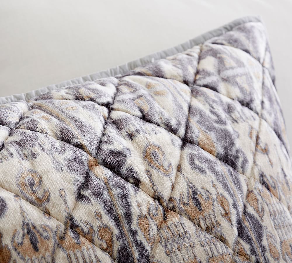 Sonja Ikat Velvet Print Pillow Sham Pottery Barn