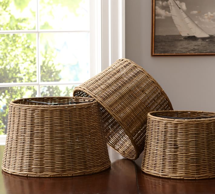 rattan drum lamp shade