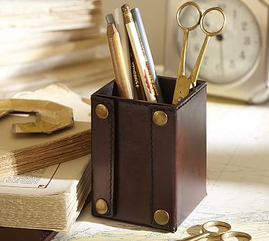 Saddle Leather Pencil Cup | Pottery Barn