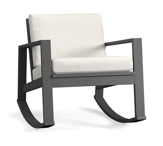 black metal outdoor rocking chair