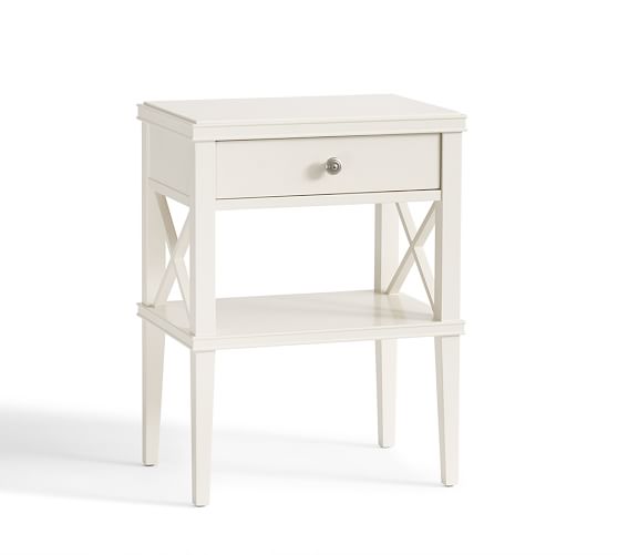 pottery barn white bedside table