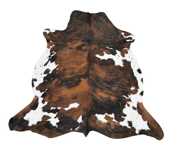 White Tricolor Cowhide Rug Hair on Hide Cow Skin Leather Cow Hide  SALE 