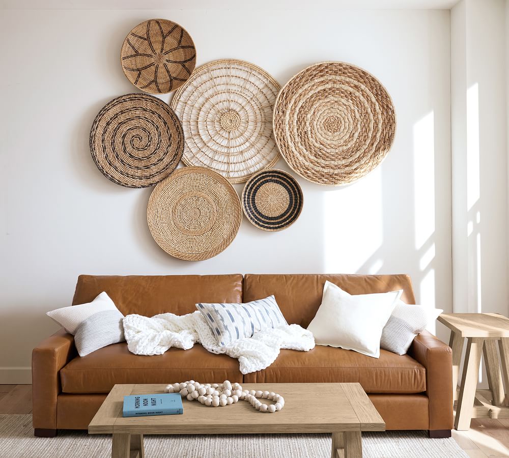 Double Handwoven Basket Wall Art 40" Pottery Barn