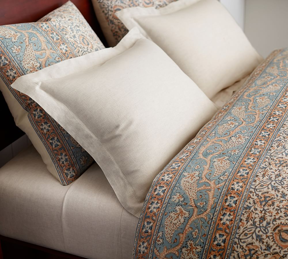 Multi Selena Kalamkari Cotton Patterned Duvet Cover & Sham Pottery Barn