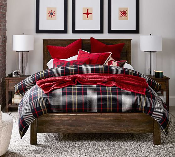 pottery barn checkered duvet