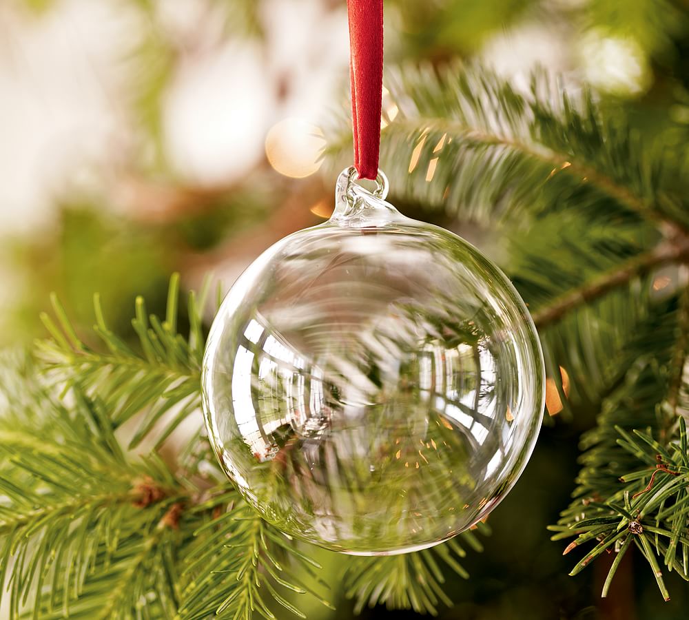 Engravable Glass Ball Ornament Pottery Barn