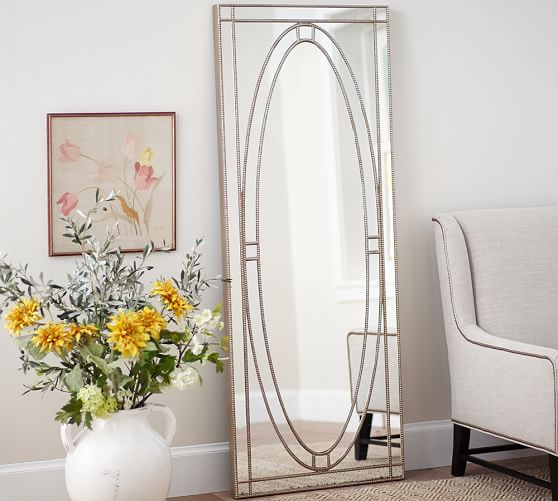 pottery barn benchwright floor mirror