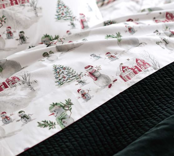 Snowman Organic Percale Sheet Set 