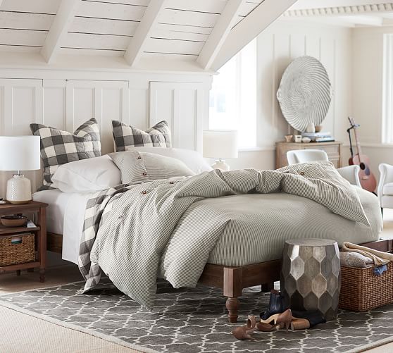 pottery barn gray comforter