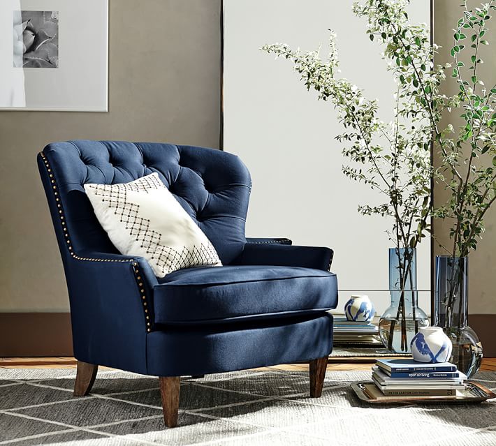 pottery barn blue chair