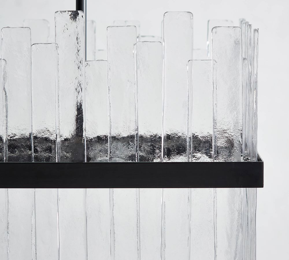 Sander Staggered Glass Rectangular Chandelier Pottery Barn