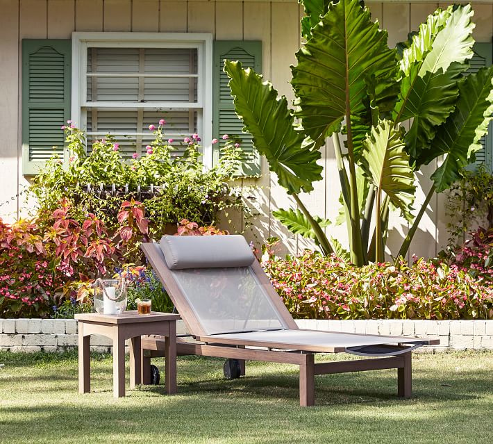 pottery barn teak chaise