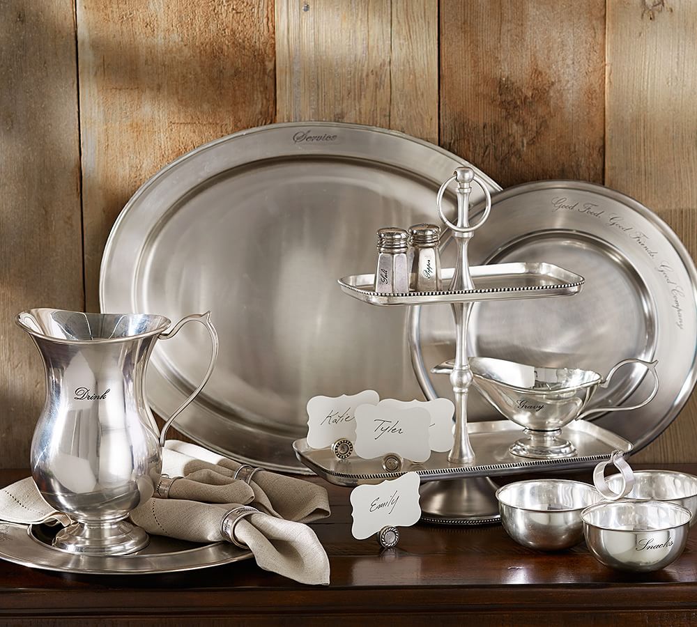 Antique Silver Sentiment Gravy Boat Pottery Barn