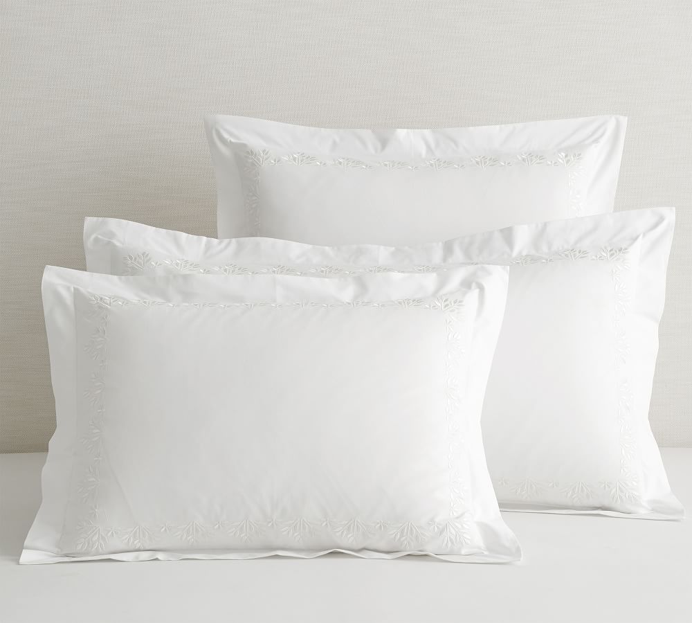 Blossom Embroidered Organic Pillow Sham | Pottery Barn