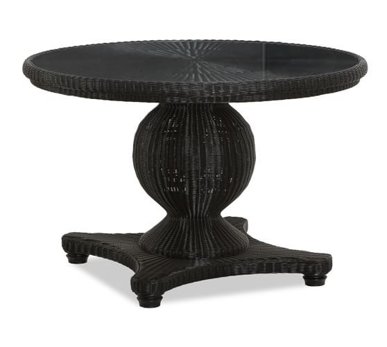 black wicker tables