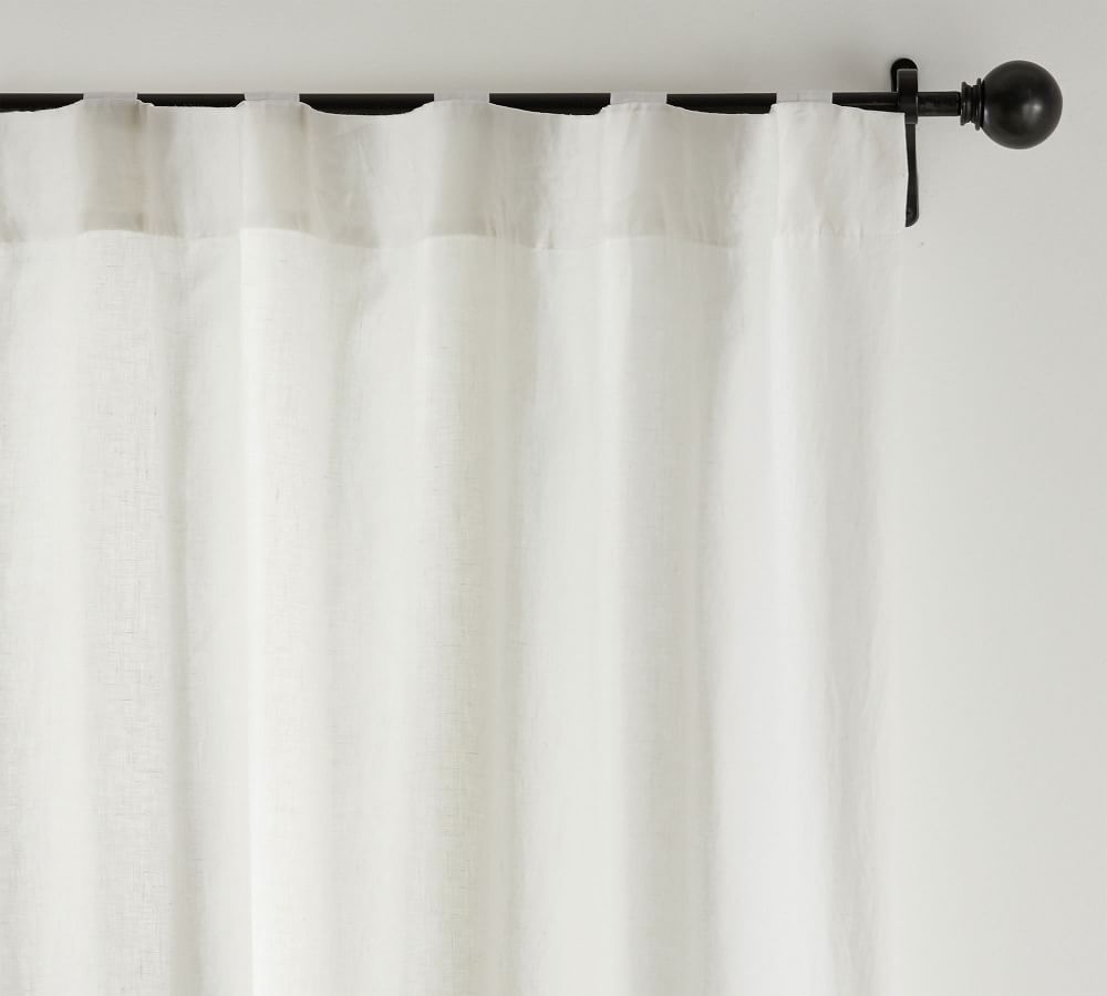 Custom Belgian Flax Linen Curtain - Classic Ivory | Pottery Barn