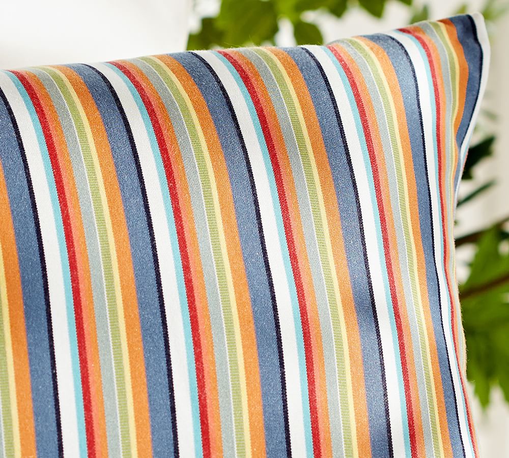 Sunbrella® Newport Striped Indoor/Outdoor Pillows Pottery Barn