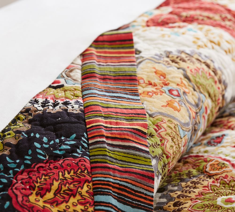 Linden Paisley Reversible Quilt & Sham Pottery Barn
