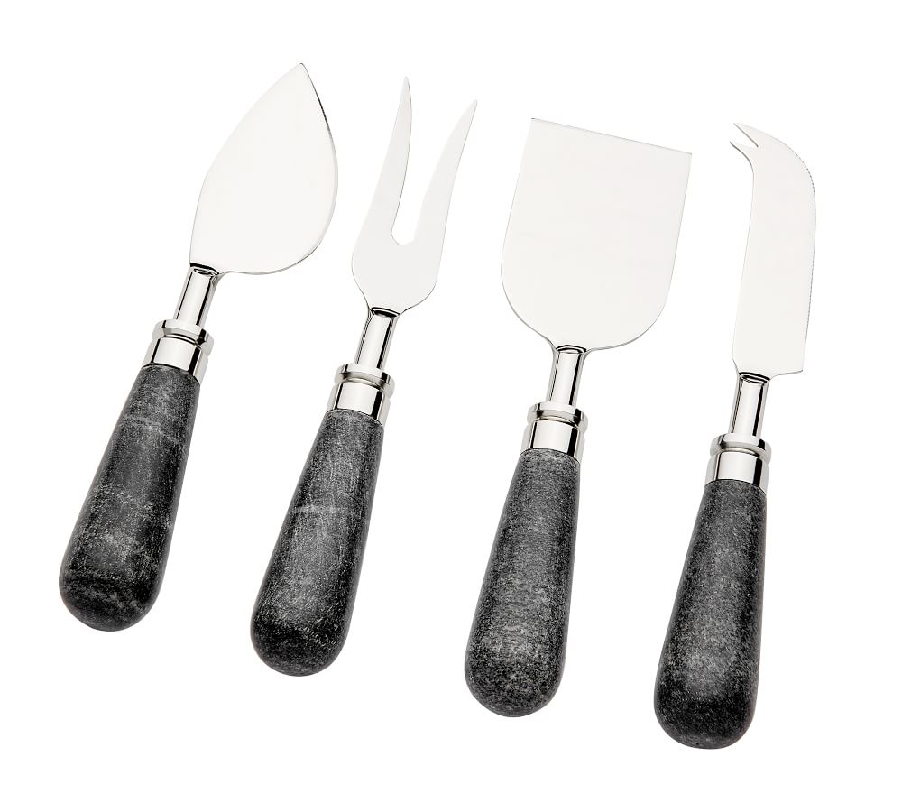 Black Marble Cheese Knives Set of 4 Pottery Barn