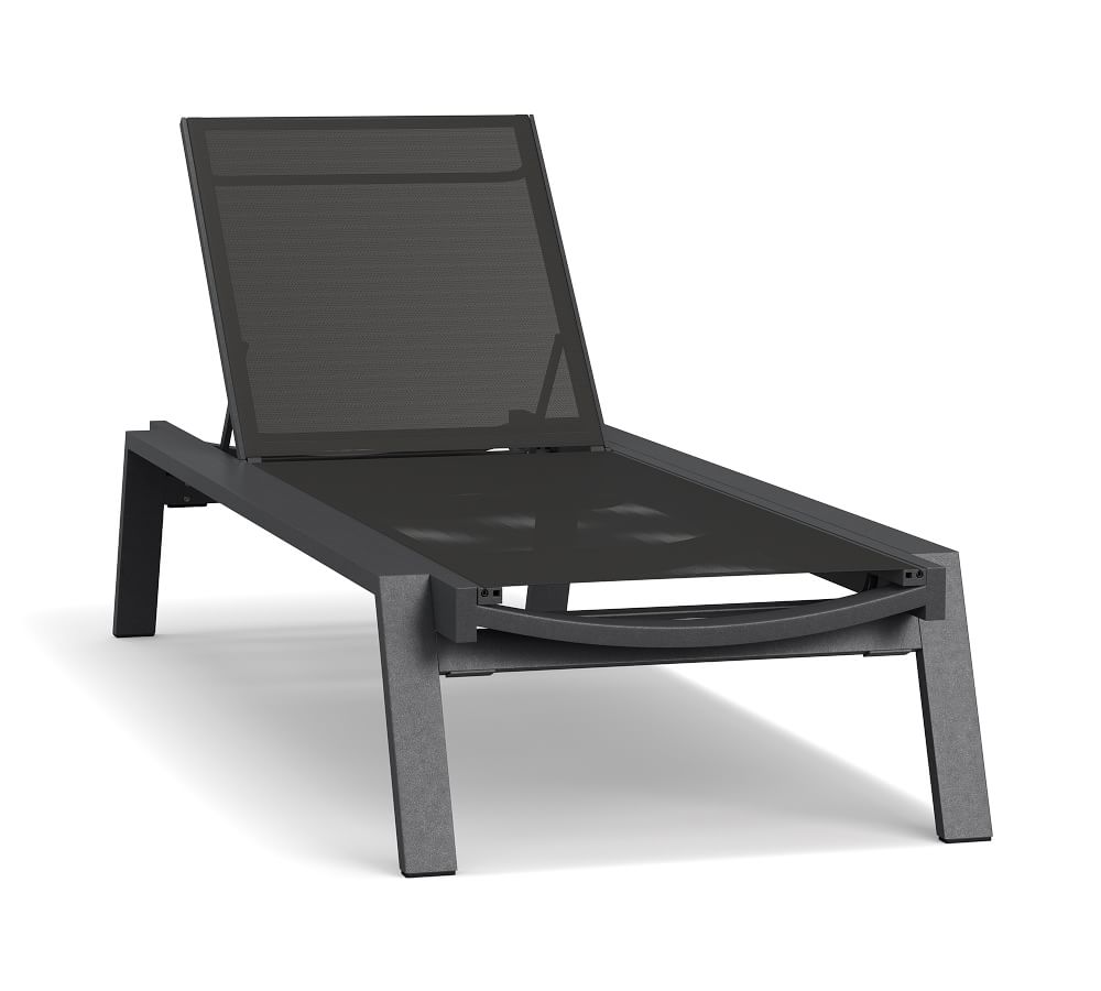 Indio Metal Stacking Outdoor Chaise Lounge Set of 2, Slate Pottery Barn