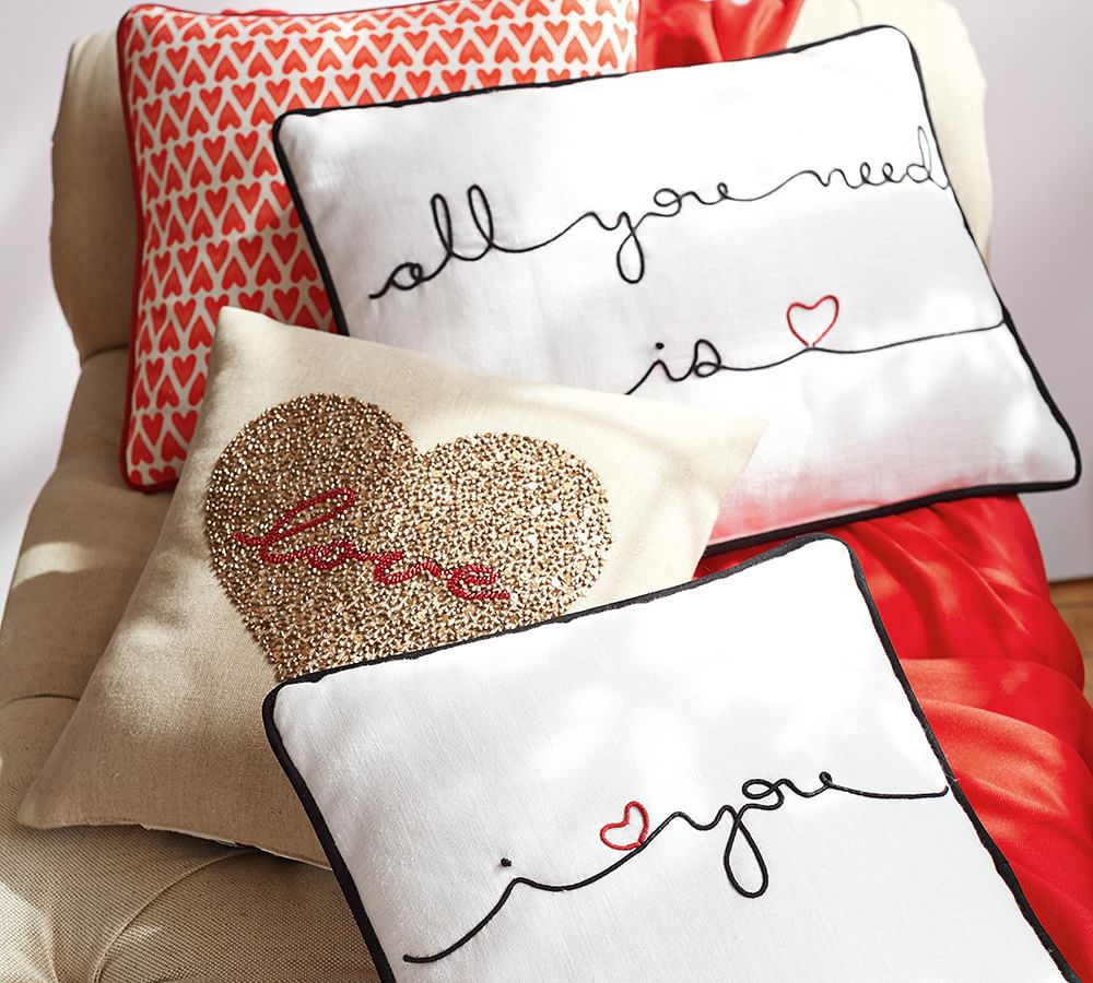 Love Beaded Decorative Pillow Pottery Barn