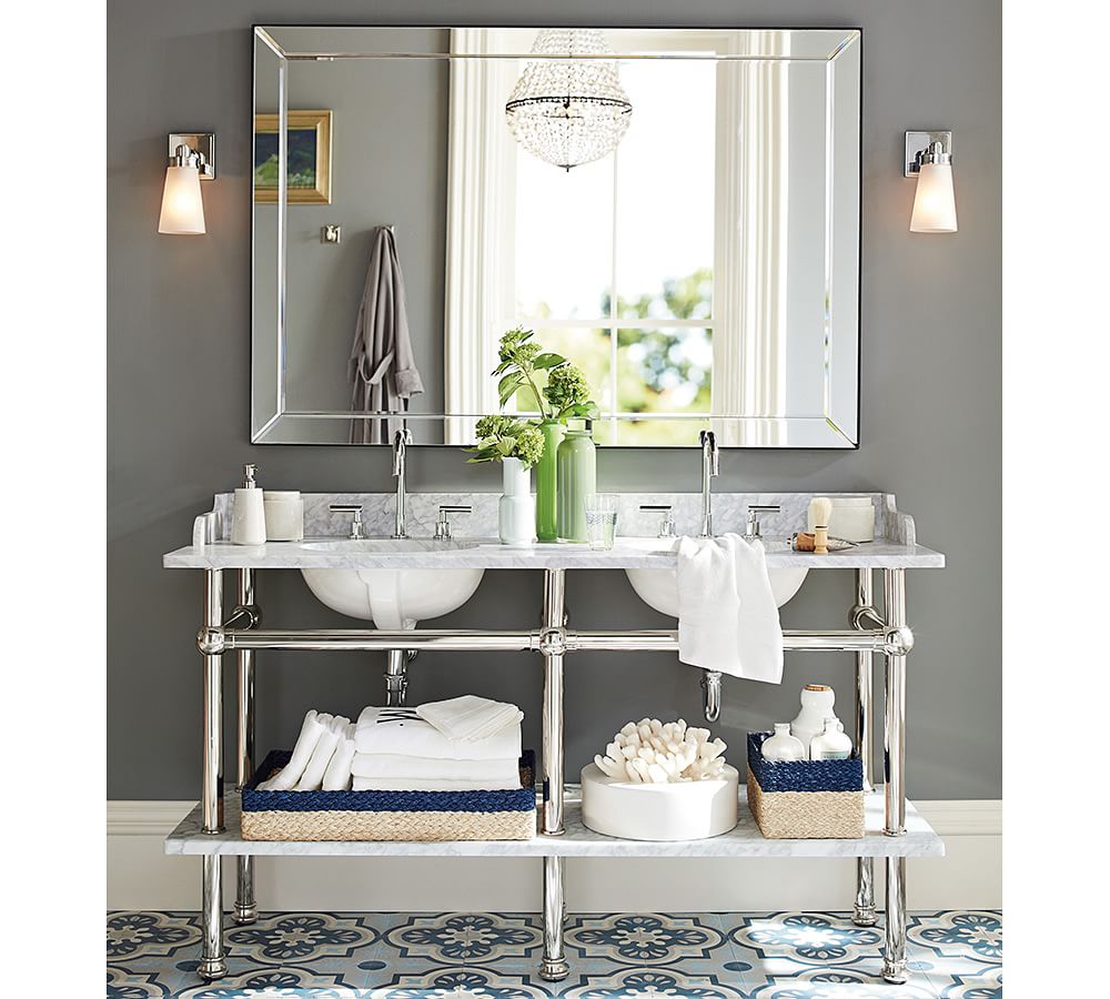 Astor Double Wide Rectangular Mirror Pottery Barn