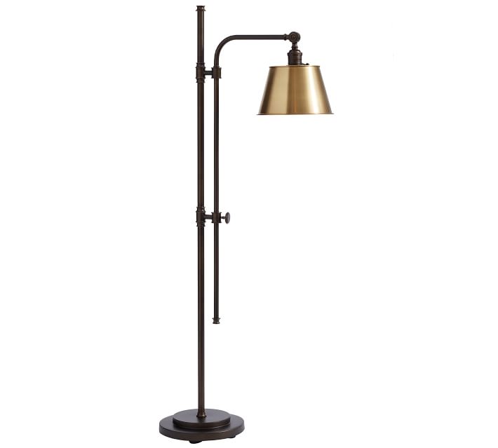 pottery barn brass floor lamp