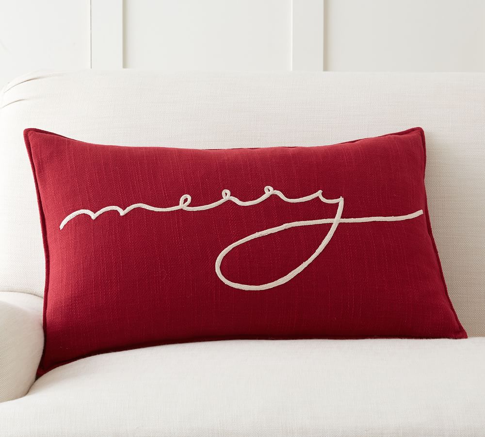 Merry Lumbar Decorative Pillow Cover Pottery Barn